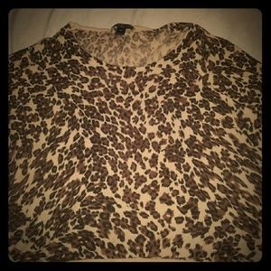 Leopard print knit crop top